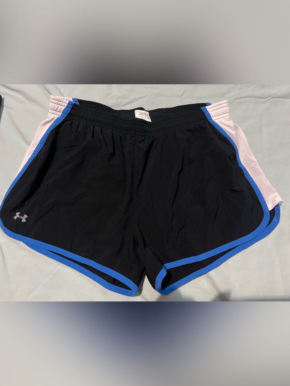 Under Armour Black Women's Athletic Shorts with Blue Trim